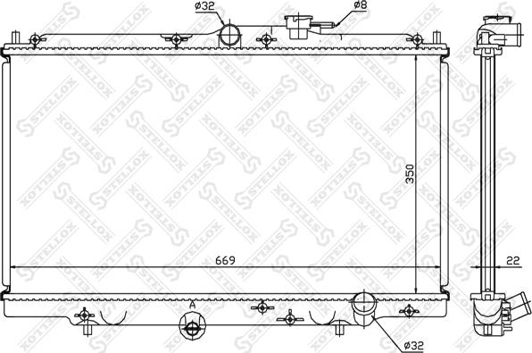 Stellox 10-25215-SX - Радиатор, охлаждане на двигателя vvparts.bg