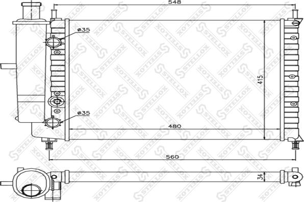 Stellox 10-25210-SX - Радиатор, охлаждане на двигателя vvparts.bg