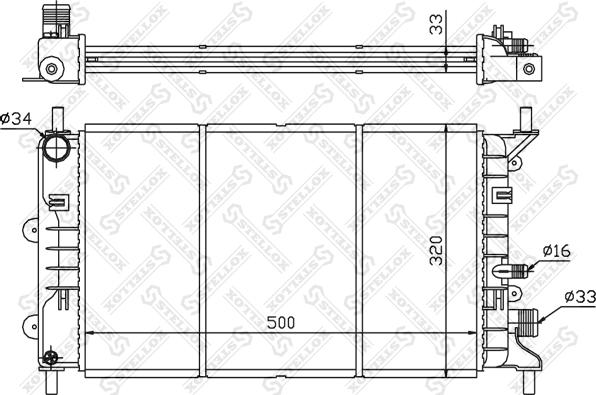 Stellox 10-25213-SX - Радиатор, охлаждане на двигателя vvparts.bg