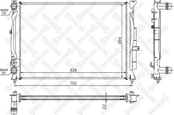 Stellox 10-25288-SX - Радиатор, охлаждане на двигателя vvparts.bg