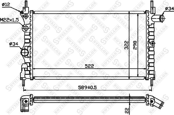 Stellox 10-25223-SX - Радиатор, охлаждане на двигателя vvparts.bg