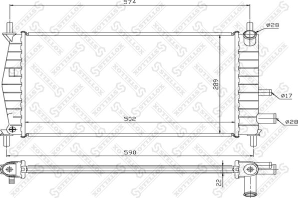 Stellox 10-25799-SX - Радиатор, охлаждане на двигателя vvparts.bg