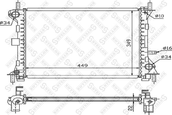 Stellox 10-25794-SX - Радиатор, охлаждане на двигателя vvparts.bg