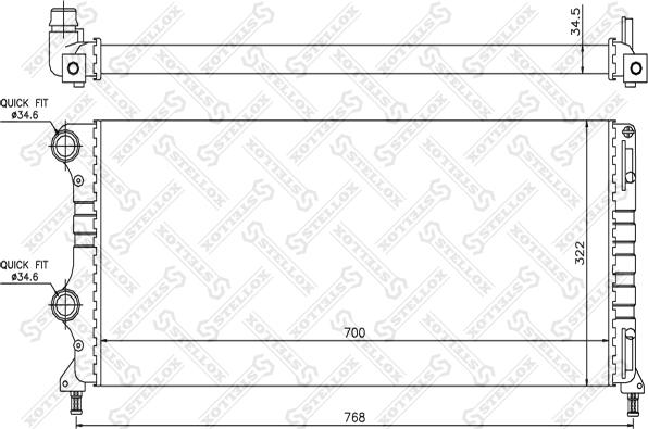 Stellox 10-25712-SX - Радиатор, охлаждане на двигателя vvparts.bg