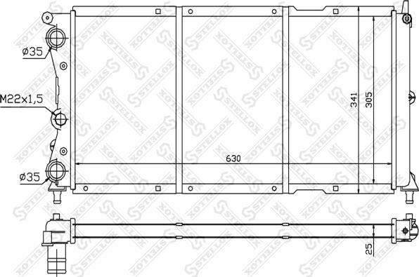 Stellox 10-25739-SX - Радиатор, охлаждане на двигателя vvparts.bg