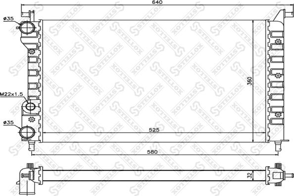 Stellox 10-25735-SX - Радиатор, охлаждане на двигателя vvparts.bg