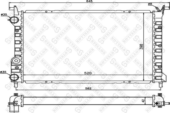 Stellox 10-25736-SX - Радиатор, охлаждане на двигателя vvparts.bg