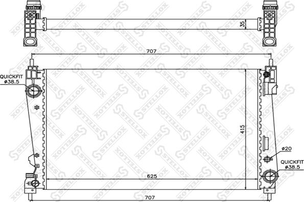 Stellox 10-25770-SX - Радиатор, охлаждане на двигателя vvparts.bg