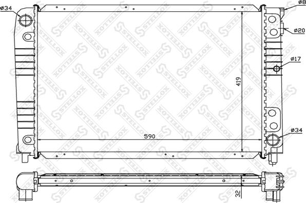 Stellox 10-26448-SX - Радиатор, охлаждане на двигателя vvparts.bg