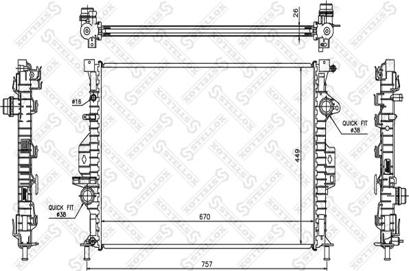 Stellox 10-26464-SX - Радиатор, охлаждане на двигателя vvparts.bg