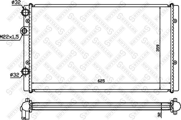 Stellox 10-26419-SX - Радиатор, охлаждане на двигателя vvparts.bg