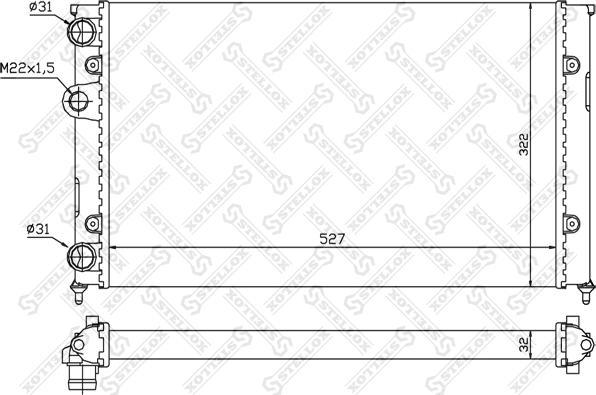 Stellox 10-26413-SX - Радиатор, охлаждане на двигателя vvparts.bg