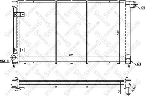 Stellox 10-26412-SX - Радиатор, охлаждане на двигателя vvparts.bg