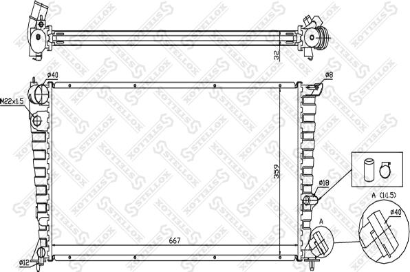 Stellox 10-26094-SX - Радиатор, охлаждане на двигателя vvparts.bg