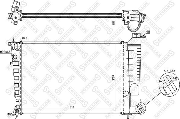 Stellox 10-26096-SX - Радиатор, охлаждане на двигателя vvparts.bg