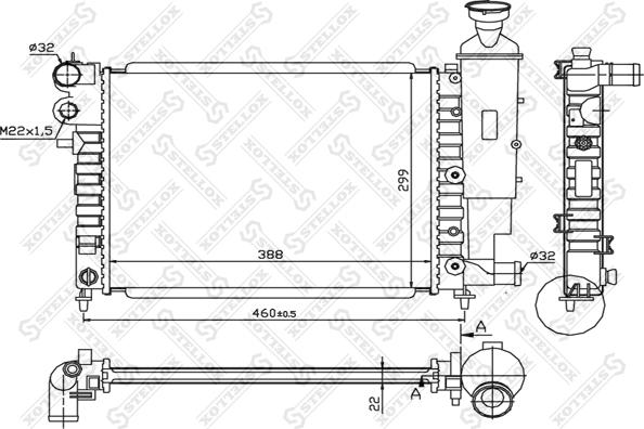 Stellox 10-26098-SX - Радиатор, охлаждане на двигателя vvparts.bg