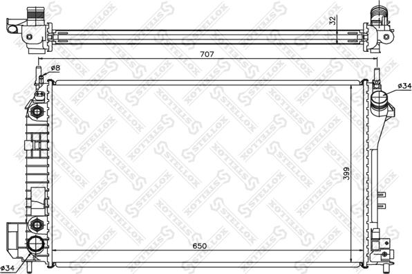 Stellox 10-26001-SX - Радиатор, охлаждане на двигателя vvparts.bg