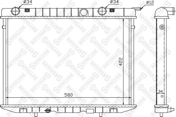 Stellox 10-26008-SX - Радиатор, охлаждане на двигателя vvparts.bg