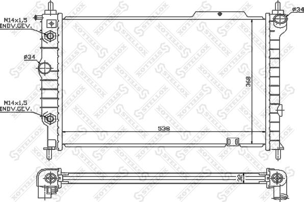 Stellox 10-26011-SX - Радиатор, охлаждане на двигателя vvparts.bg