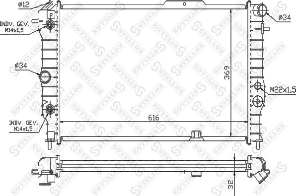 Stellox 10-26012-SX - Радиатор, охлаждане на двигателя vvparts.bg