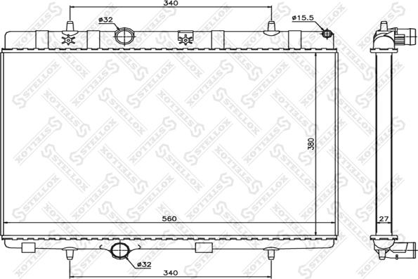 Stellox 10-26119-SX - Радиатор, охлаждане на двигателя vvparts.bg