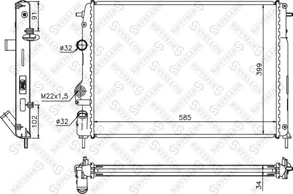 Stellox 10-26174-SX - Радиатор, охлаждане на двигателя vvparts.bg