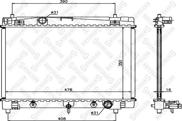 Stellox 10-26350-SX - Радиатор, охлаждане на двигателя vvparts.bg