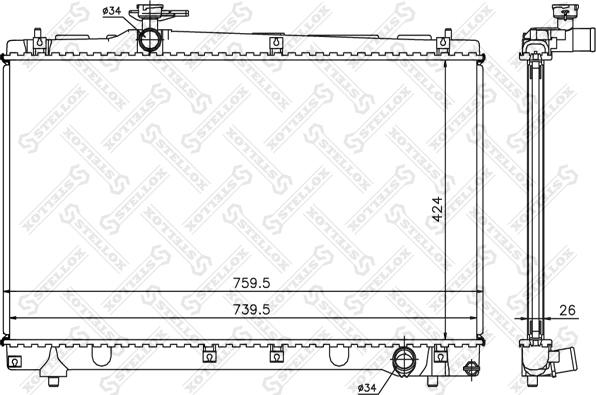 Stellox 10-26320-SX - Радиатор, охлаждане на двигателя vvparts.bg