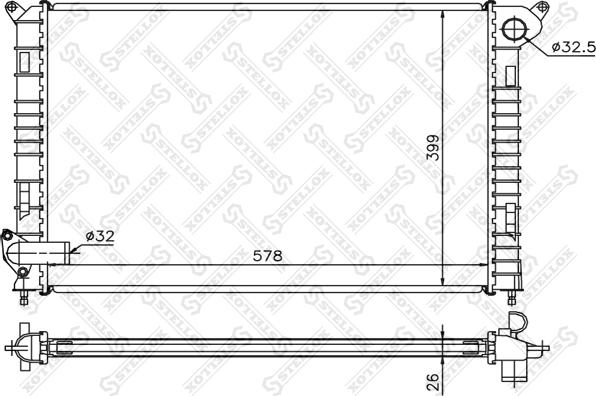 Stellox 10-26785-SX - Радиатор, охлаждане на двигателя vvparts.bg