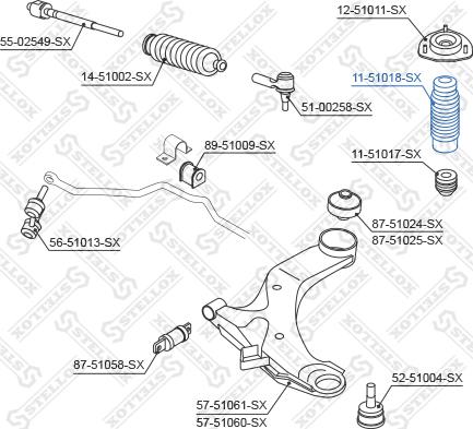 Stellox 11-51018-SX - Предпазна капачка / маншон, амортисьор vvparts.bg