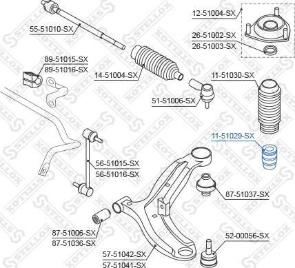 Stellox 11-51029-SX - Ударен тампон, окачване (ресьори) vvparts.bg