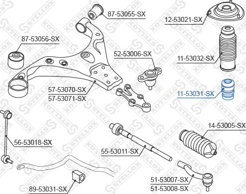 Stellox 11-53031-SX - Ударен тампон, окачване (ресьори) vvparts.bg