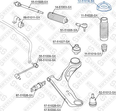 Stellox 12-51014-SX - Тампон на макферсън vvparts.bg