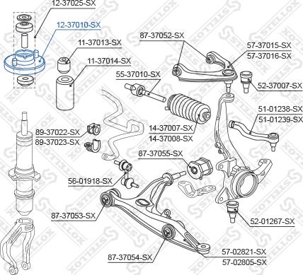 Stellox 12-37010-SX - Дистанционна тръба, амортисьор vvparts.bg