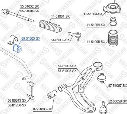 Stellox 89-51003-SX - Лагерна втулка, стабилизатор vvparts.bg