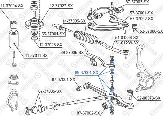 Stellox 89-37001-SX - Лагерна втулка, стабилизатор vvparts.bg