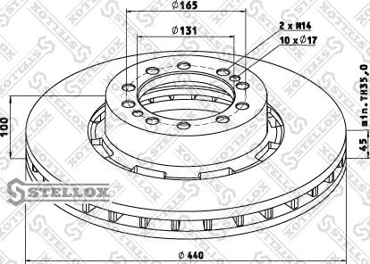 Stellox 85-00748-SX - Спирачен диск vvparts.bg