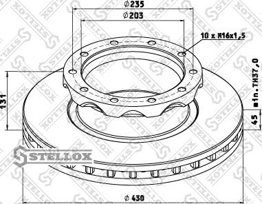 Stellox 85-00752-SX - Спирачен диск vvparts.bg