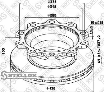 Stellox 85-00705-SX - Спирачен диск vvparts.bg