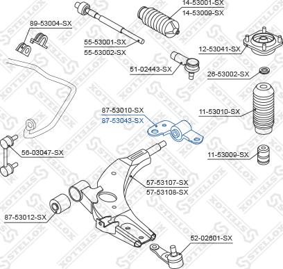 Stellox 87-53043-SX - Тампон, носач vvparts.bg