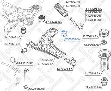 Stellox 87-73020-SX - Тампон, носач vvparts.bg