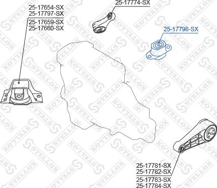 Stellox 25-17798-SX - Окачване, двигател vvparts.bg