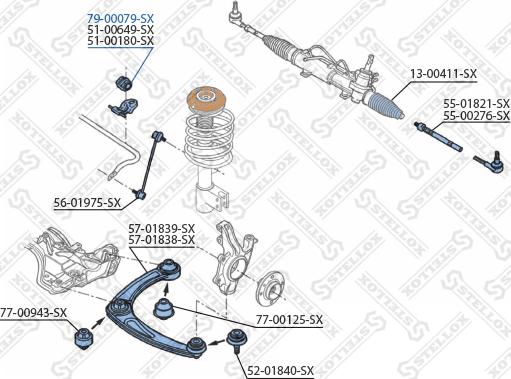 Stellox 79-00079-SX - Лагерна втулка, стабилизатор vvparts.bg