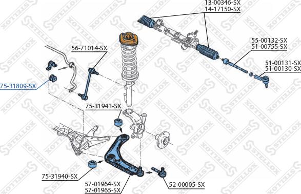 Stellox 75-31809-SX - Лагерна втулка, стабилизатор vvparts.bg