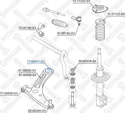 Stellox 77-00047-SX - Тампон, носач vvparts.bg