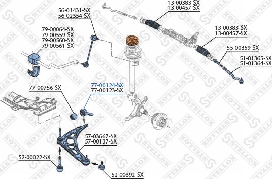 Stellox 77-00124-SX - Тампон, носач vvparts.bg