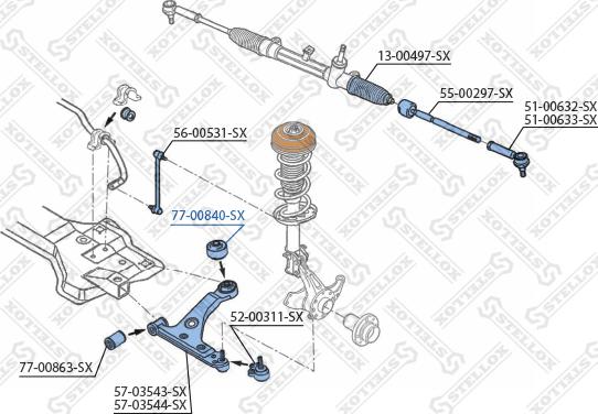 Stellox 77-00840-SX - Тампон, носач vvparts.bg