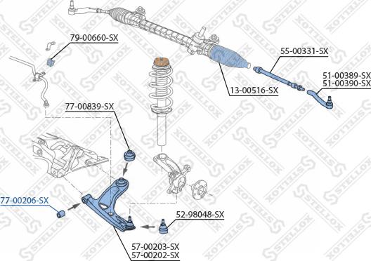 Stellox 77-00206-SX - Тампон, носач vvparts.bg