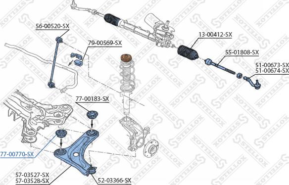 Stellox 77-00770-SX - Тампон, носач vvparts.bg