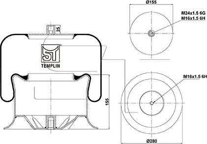 ST-Templin 04.060.6006.960 - Маншон, въздушно окачване vvparts.bg